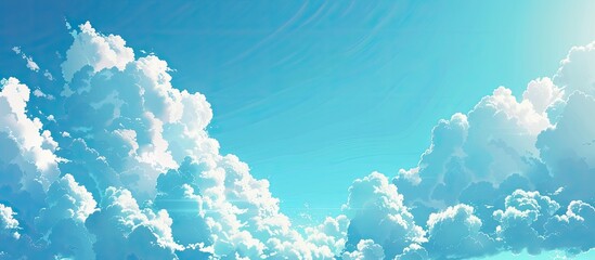 Aufkleber - Copy space image of bright blue skies with fluffy white clouds on a sunny summer day