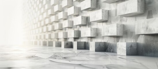 Poster - Modern white and grey background design featuring abstract geometric patterns with subtle blurred patterns ideal for a copy space image