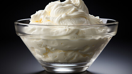 bowl of cream photo generative ai