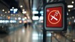 © lara - No smoking sign in a modern airport terminal.