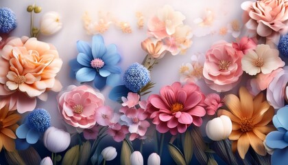 Sticker - beautiful flowers wallpaper ai