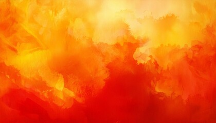 Wall Mural - hot fiery orange red and yellow background design bright colorful smoke or clouds fire or flames border illustration painted watercolor background