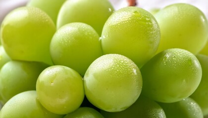 Canvas Print - close up of fresh green shine muscat grape background