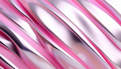 Wall Mural - abstract pink and white chrome background