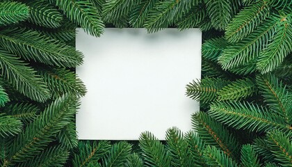 Canvas Print - christmas fir tree background with copy space fir tree branches texture