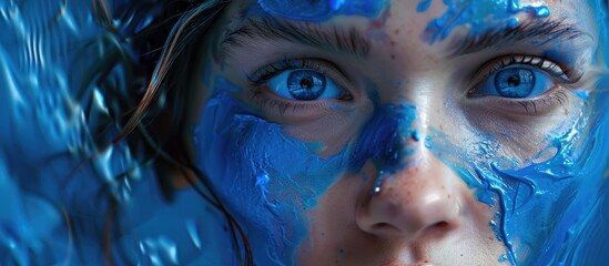 Poster - Create an image with a blue paint stroke in the copy space image