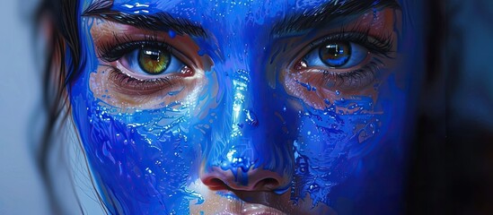 Poster - Create an image with a blue paint stroke in the copy space image