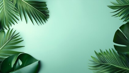 Canvas Print - tropical leaves background with copy space