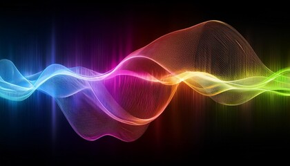 Wall Mural - colorful abstract sound wave abstract motion sound waves generative ai