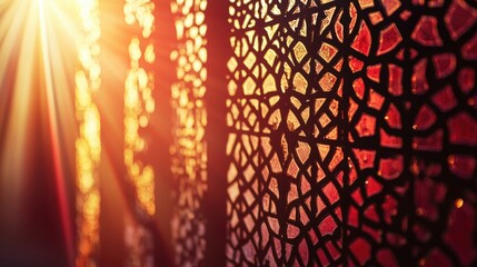 Wall Mural - sunset through a lattice