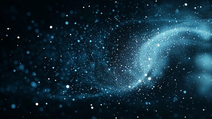 Digital tunnel of cyberspace with particles and lighting.
