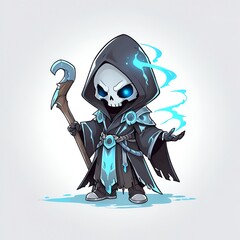 Canvas Print - Cute  Skeleton  Wizard