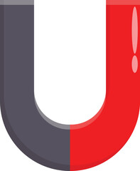 Poster - Classic horseshoe magnet is attracting metal objects with its magnetic field