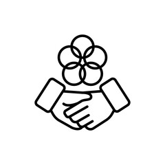 partnership outline icons, minimalist vector illustration ,simple transparent graphic element .isola