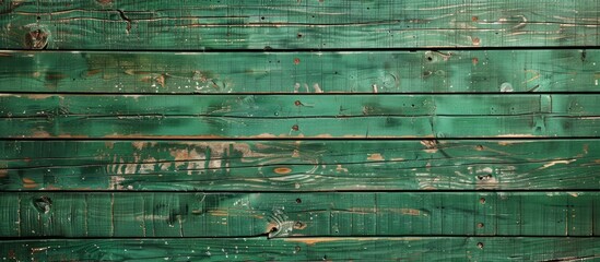 Leinwandbilder - Wooden board in green color suitable as a backdrop for a copy space image