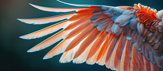 Poster - Stunning view of a beautiful bird s wing with a captivating background providing ample copy space image