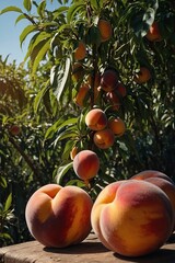 Wall Mural - peaches on the tree