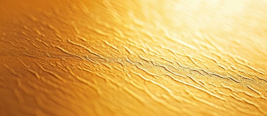 Fototapete - Selective focus on a textured yellow paper with an embossed grain pattern providing ample copy space image