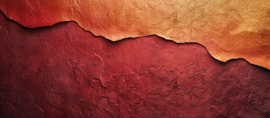 Leinwandbilder - Vintage abstract red cardboard background with white and orange border perfect for presentations and mockups with ample copy space image showcasing a dark maroon textured craft paper with a felt backd