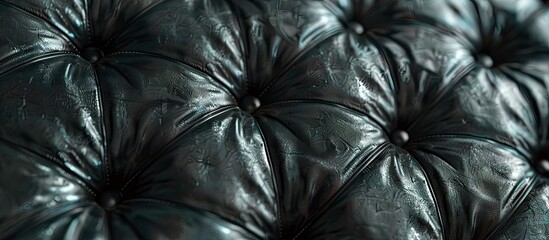 Fototapete - Texture of black leather background with copy space image
