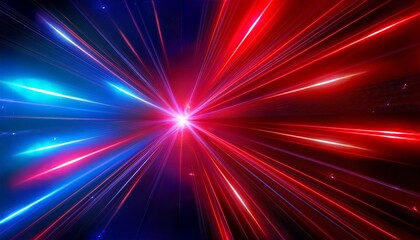 Wall Mural - abstract cosmic background with colorful red and blue laser lights