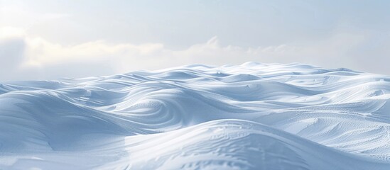 Poster - Winter scenery with snow covered ground displaying a natural snow pattern featuring wind formed designs on the snow surface ideal for a copy space image