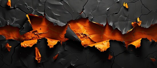 Poster - A visual representation of keyword research on orange torn paper set against a black backdrop creating a symbolic image with room for text. Creative banner. Copyspace image
