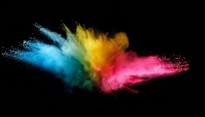 Wall Mural - colored powder explosion isolated on black background