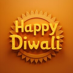 Poster - Free Photo Happy Diwali 3D Text Design, illustration generative ai 