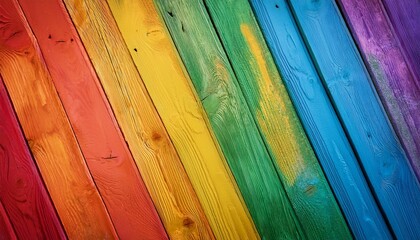 Canvas Print - rainbow boards and textured faded paint for wallpaper or background 007