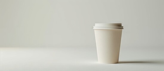 Poster - An impressive close up photo of an empty paper cup on a clean white backdrop with copy space image included