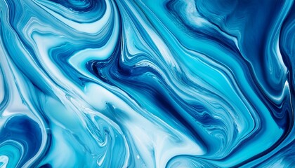 Wall Mural - aqua blue liquid marble background