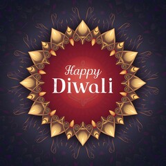 Poster - Free Photo A poster Happy diwali greeting card on it, generative ai 