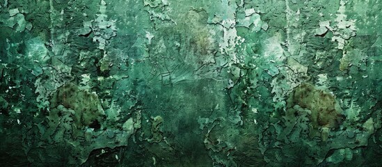 Poster - Grungy green wall plaster texture for design with a copy space image