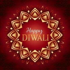 Poster - Free Photo A poster Happy diwali greeting card on it, generative ai 