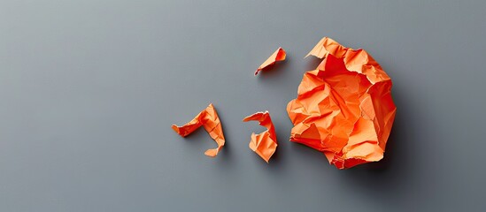 Poster - An artistic symbol for social media marketing featuring a torn orange paper piece against a grey backdrop designed with a copy space image