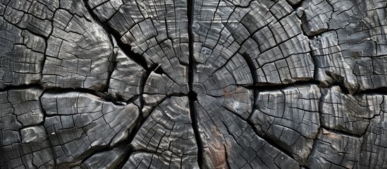 Poster - A textured backdrop featuring aged gray wood patterns offers a place for text or images Copy space image of an old cracked gray log trunk in the background provides texture