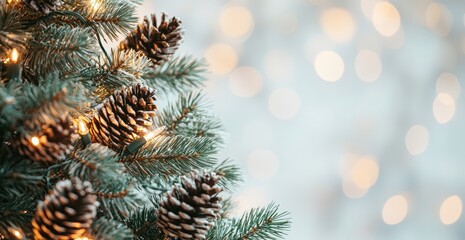 Canvas Print - Pine cones on a Christmas tree