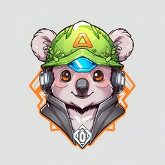 Sticker - Cute Koala with Hardhat and Headphones