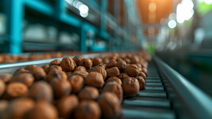 Sticker - Conveyor Belt Moving With Nuts Industrial