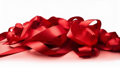 Wall Mural - image of red ribbons in one place