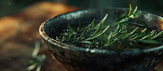 Poster - Rosemary a key element in the concept of seasoning adds flavor to dishes Text enabled to include copy space image within 200 characters