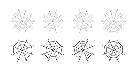 Wall Mural - spider web icon set in different shape. outline set of spider vector icons isolated set. spider web 
