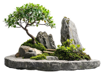 Poster - Miniature bonsai tree rock garden