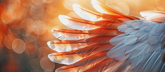Poster - Stunning view of a beautiful bird s wing with a captivating background providing ample copy space image