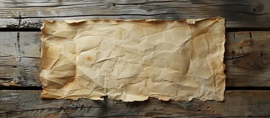 Wall Mural - Old paper background on weathered wood with copy space image