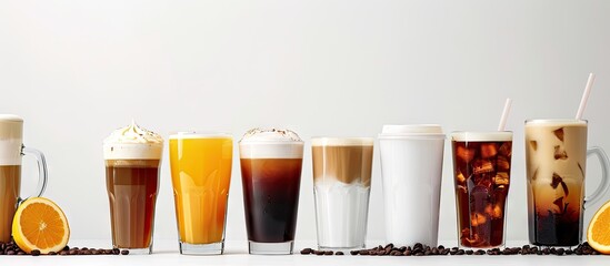 Poster - Selection of caffeinated beverages with copy space image