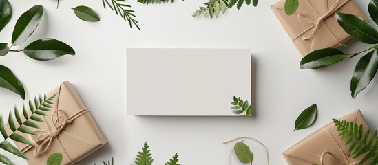 Canvas Print - Editable flat lay paper mockup with a high quality JPG copy space image