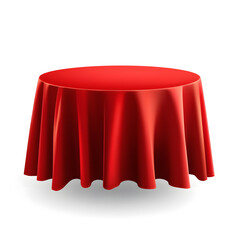 Wall Mural - Illustration of round red tablecloths vector realistic style on a isolated white background