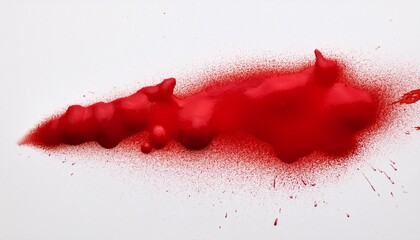 Canvas Print - a red spray paint stain on a white paper background